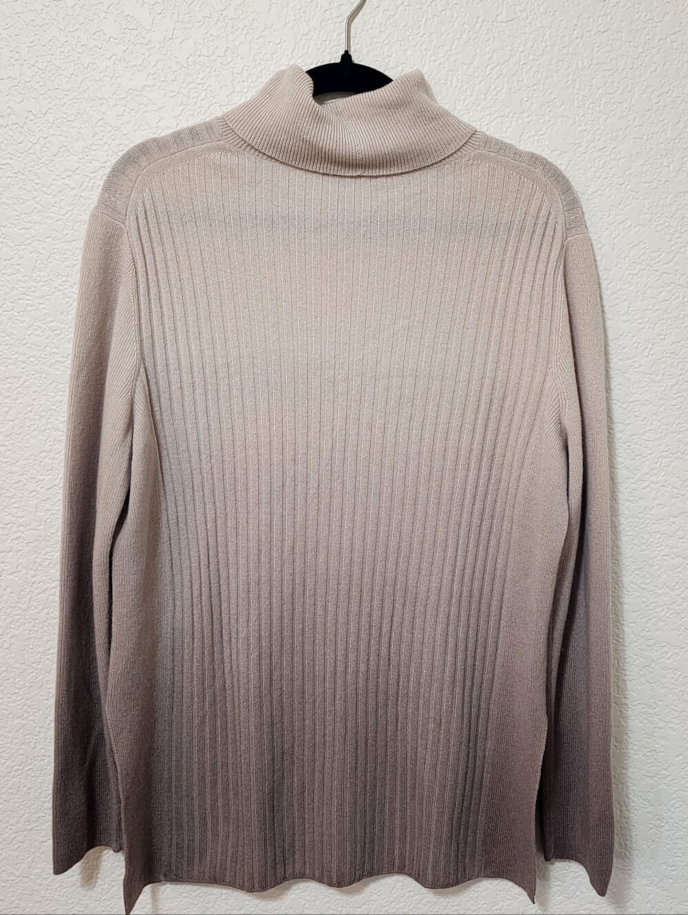Lafayette 148 NY 100% Cashmere Ombre Ribbed Turtleneck Tunic Sweater No Size Tag - Picture 3 of 13